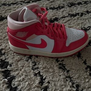 Nike Women's High-Top Pink and White Sneakers